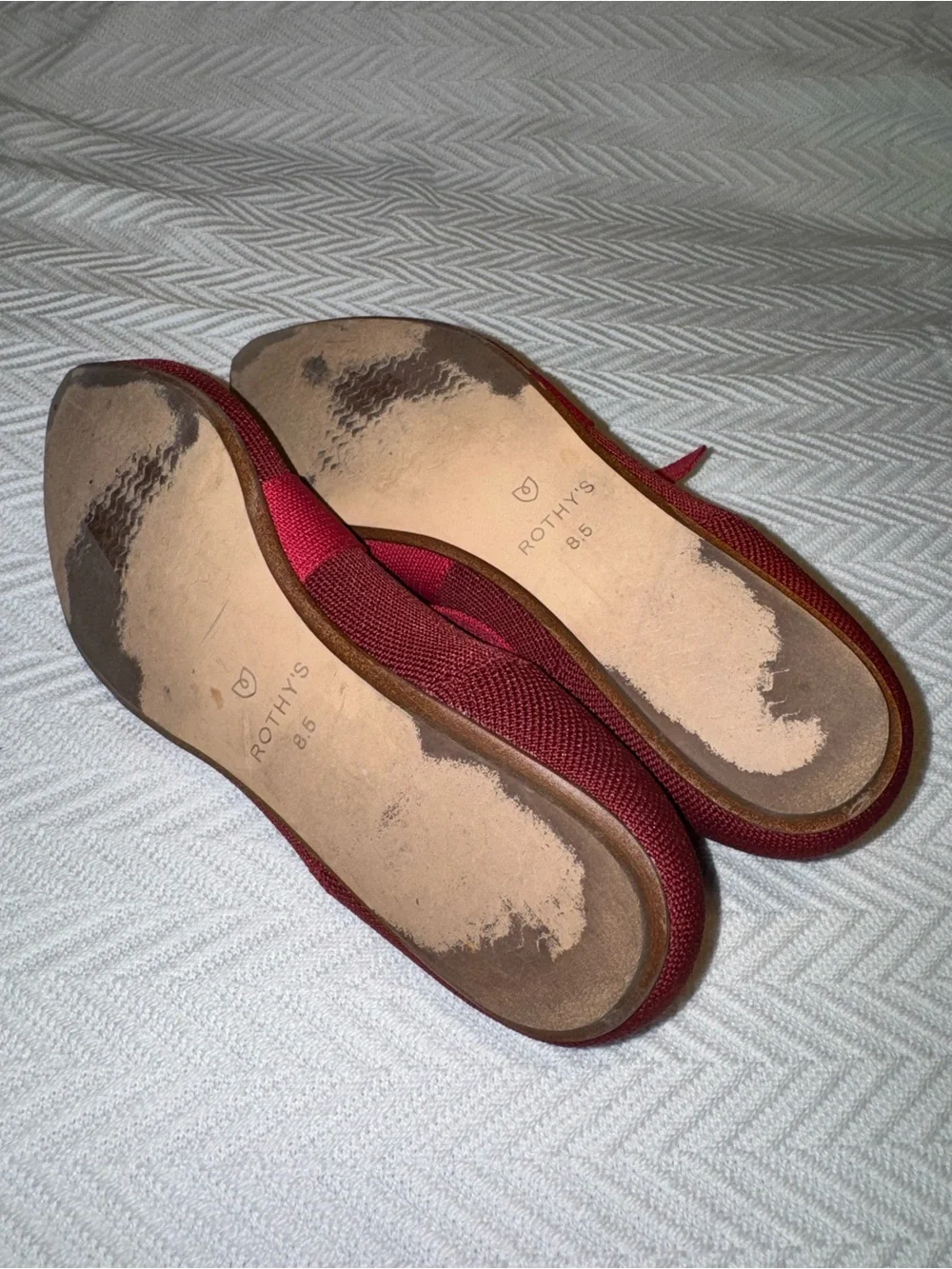 Rothy's Burgundy Pointed Bow-Detail Flats